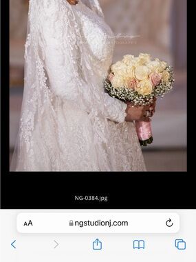 Ivory Lace Long-Sleeve Wedding Dress with Veil